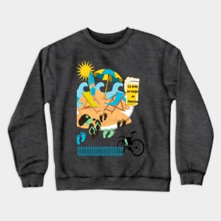 Summer. Summer Vacation. Phrase in Spanish, phrase in Castilian: Life is better in flip flops. Crewneck Sweatshirt